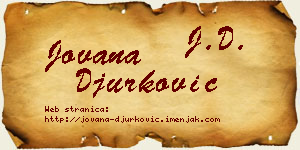 Jovana Đurković vizit kartica